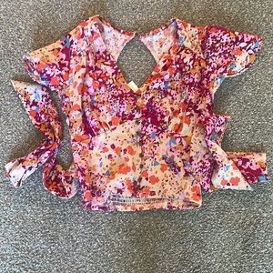 By Anthropologie V-Neck Flutter Hem Top